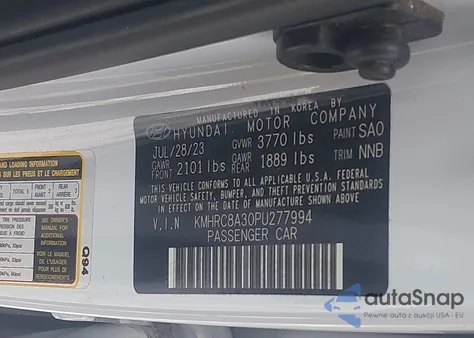 2023 Hyundai Venue Limited из США, поврежденный, VIN KMHRC8A30PU277994